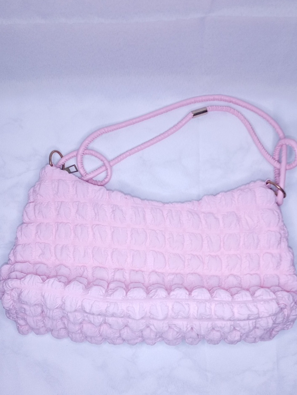 SHEIN Light Pink Quilted Puff Shoulder Bag
